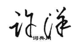 骆恒光许洋草书个性签名怎么写