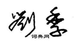 朱锡荣刘季草书个性签名怎么写