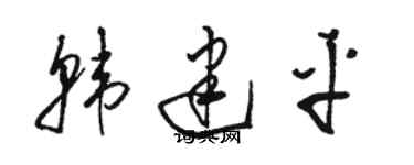 骆恒光韩建平草书个性签名怎么写
