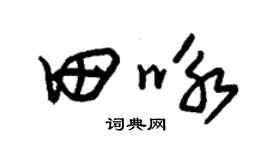朱锡荣田咏草书个性签名怎么写