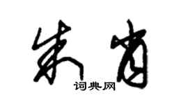 朱锡荣朱肖草书个性签名怎么写