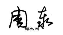 朱锡荣周泰草书个性签名怎么写