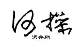朱锡荣何操草书个性签名怎么写