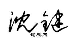 朱锡荣沈键草书个性签名怎么写