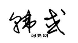 朱锡荣韩或草书个性签名怎么写
