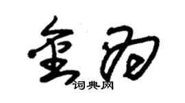 朱锡荣金为草书个性签名怎么写
