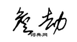 朱锡荣詹劫草书个性签名怎么写
