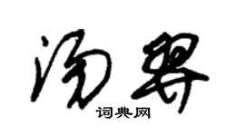朱锡荣汤羿草书个性签名怎么写