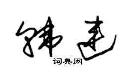 朱锡荣韩连草书个性签名怎么写