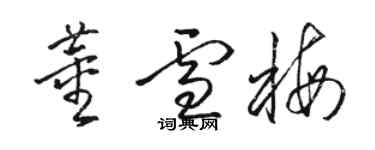 骆恒光董雪梅草书个性签名怎么写