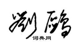 朱锡荣刘鸥草书个性签名怎么写