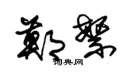 朱锡荣郑繁草书个性签名怎么写