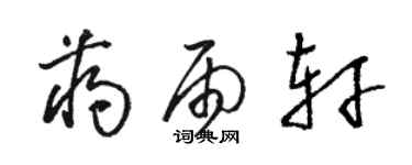 骆恒光蒋雨轩草书个性签名怎么写