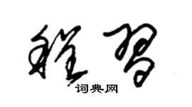 朱锡荣程习草书个性签名怎么写