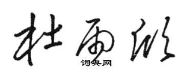 骆恒光杜雨欣草书个性签名怎么写