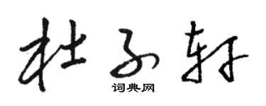 骆恒光杜子轩草书个性签名怎么写