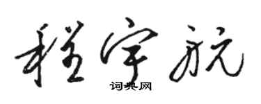 骆恒光程宇航草书个性签名怎么写