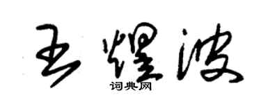 朱锡荣王煜波草书个性签名怎么写