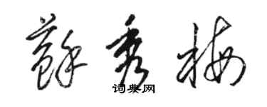 骆恒光苏秀梅草书个性签名怎么写