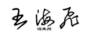 朱锡荣王海飞草书个性签名怎么写