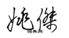 骆恒光姚杰草书个性签名怎么写