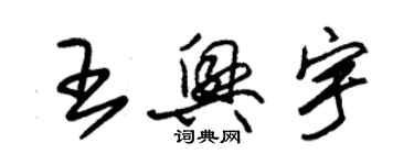 朱锡荣王兴宇草书个性签名怎么写