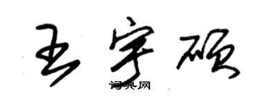 朱锡荣王宇硕草书个性签名怎么写