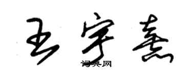 朱锡荣王宇熹草书个性签名怎么写