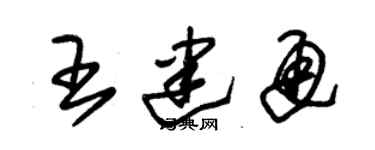 朱锡荣王建通草书个性签名怎么写