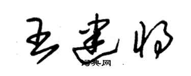 朱锡荣王建将草书个性签名怎么写