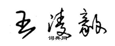 朱锡荣王凌毅草书个性签名怎么写