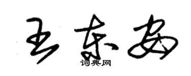 朱锡荣王东安草书个性签名怎么写