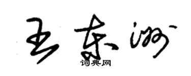 朱锡荣王东洲草书个性签名怎么写
