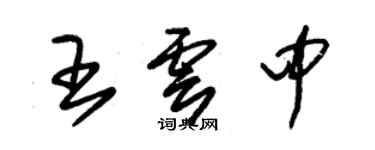 朱锡荣王云中草书个性签名怎么写