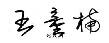 朱锡荣王童楠草书个性签名怎么写