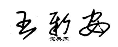 朱锡荣王新安草书个性签名怎么写