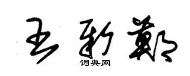 朱锡荣王新郑草书个性签名怎么写