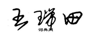 朱锡荣王瑞田草书个性签名怎么写