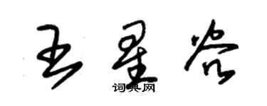 朱锡荣王星谷草书个性签名怎么写