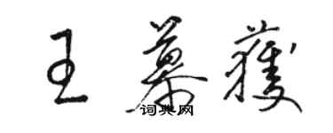 骆恒光王慕获草书个性签名怎么写