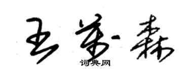 朱锡荣王万森草书个性签名怎么写