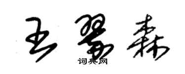 朱锡荣王翠森草书个性签名怎么写
