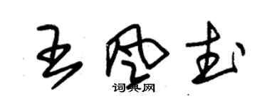朱锡荣王风武草书个性签名怎么写