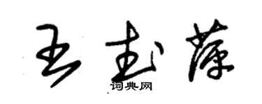 朱锡荣王武萍草书个性签名怎么写