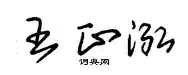 朱锡荣王正泓草书个性签名怎么写