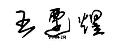 朱锡荣王迁煜草书个性签名怎么写