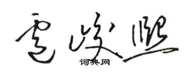 骆恒光卢峻熙草书个性签名怎么写