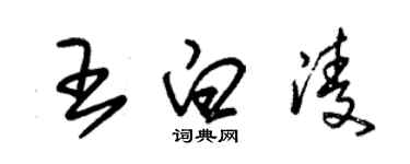 朱锡荣王白凌草书个性签名怎么写