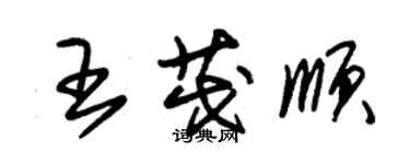 朱锡荣王茂顺草书个性签名怎么写