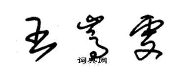 朱锡荣王嵩雯草书个性签名怎么写
